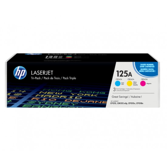 HP 125A CYM Tri-Pack LaserJet Toner Cartridge