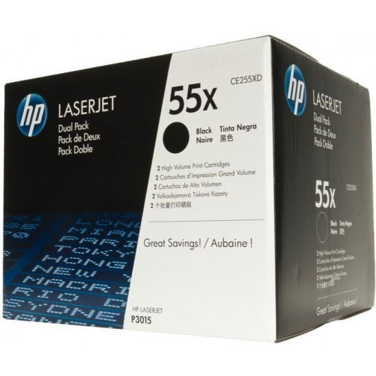 HP 55X Black Dual Pack LaserJet Toner Cartridges